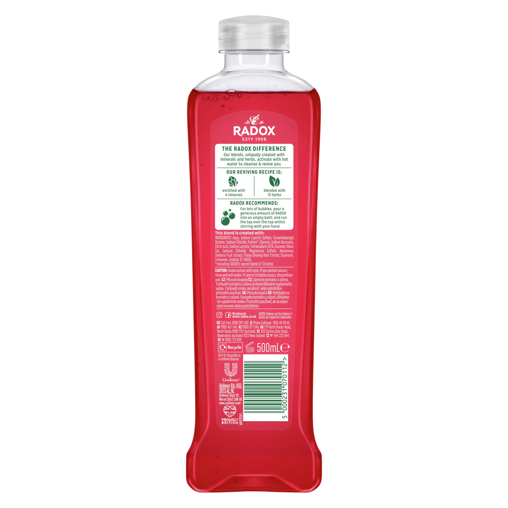 Radox Muscle Therapy Bath Soak with Black Pepper & Ginseng - 500ml Radox