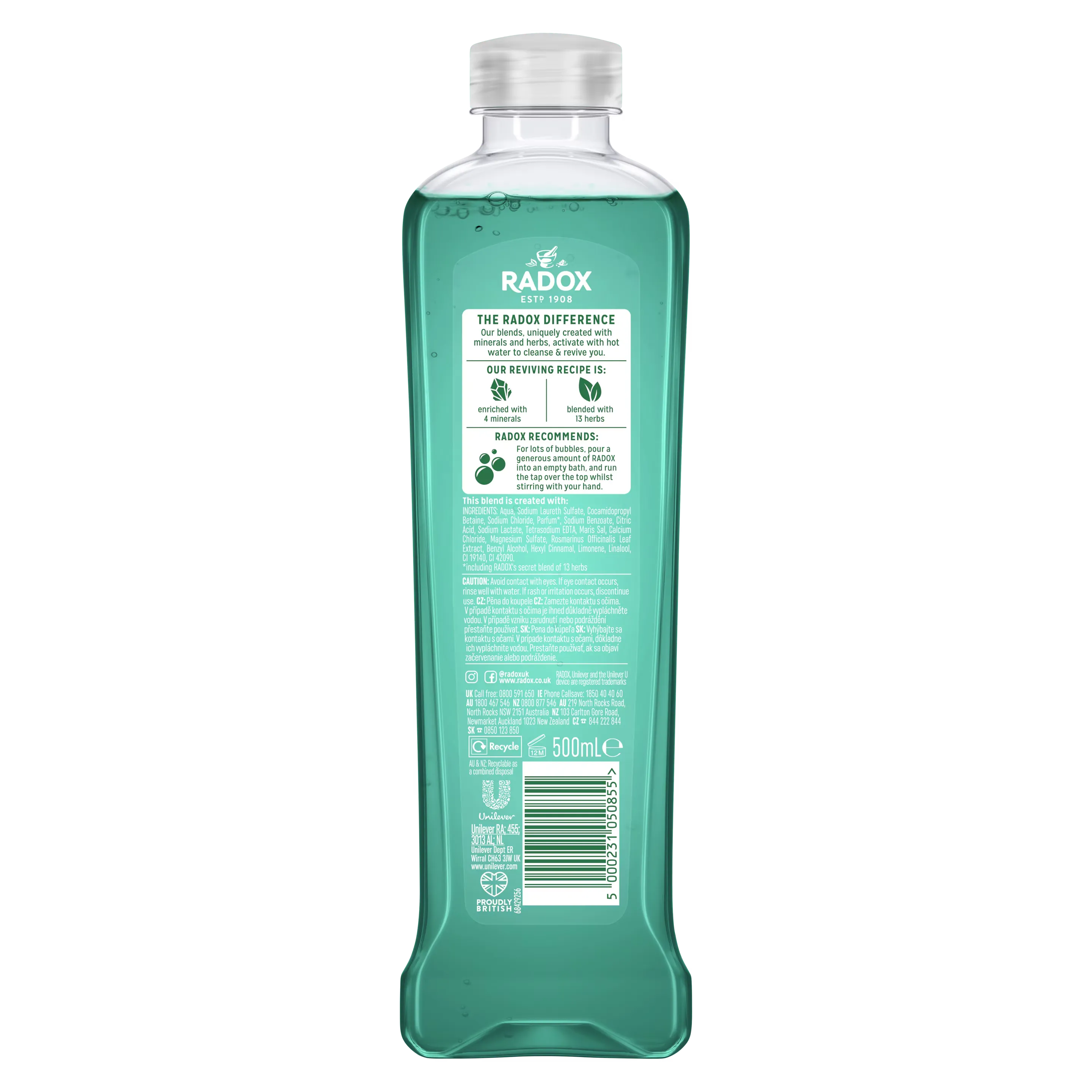 Radox Stress Relief Bath Soak with Rosemary & Eucalyptus - 500ml Radox