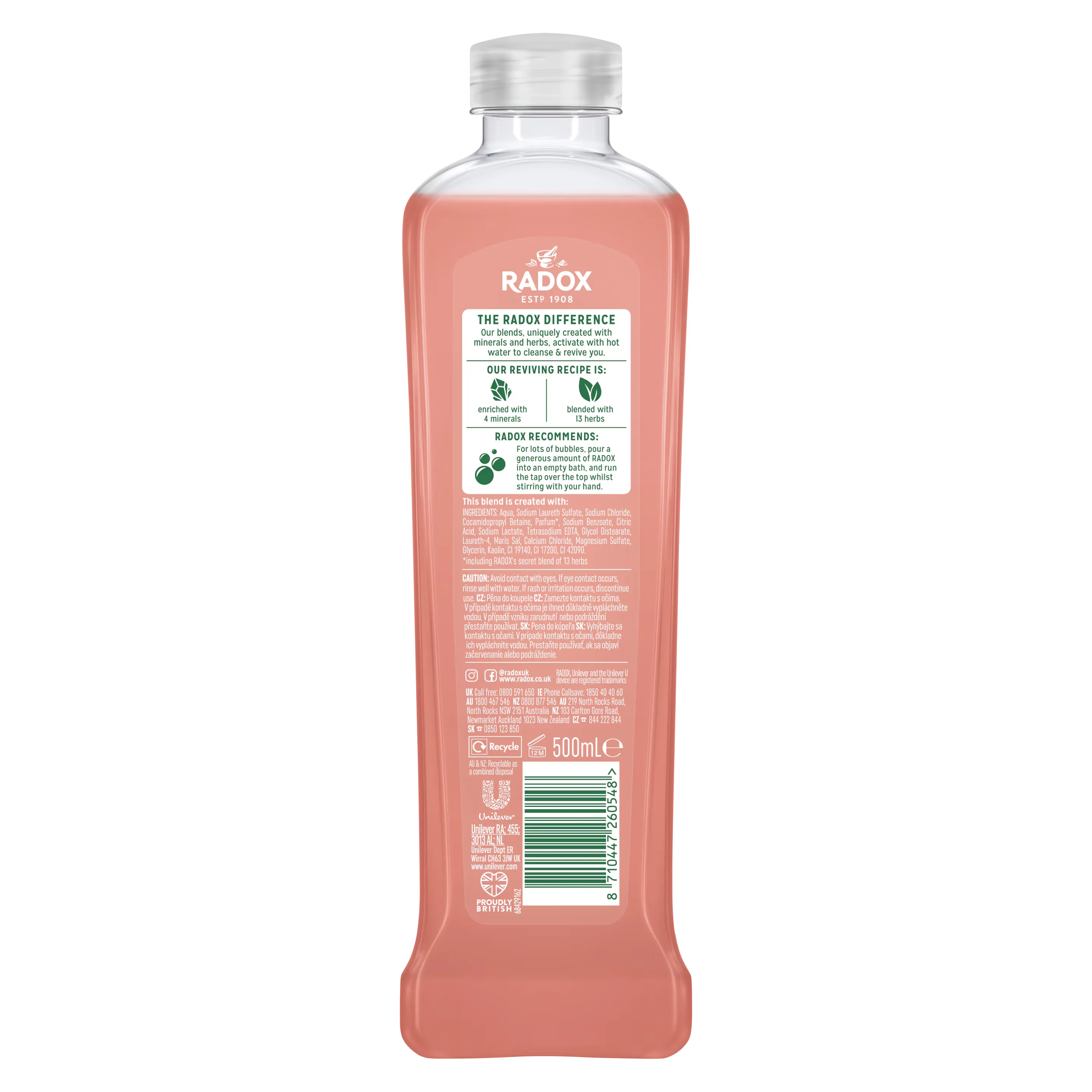Radox Feel Detoxed Bath Soak with Acai Berry Scent - 500ml Radox