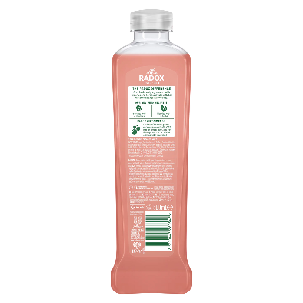 Radox Feel Detoxed Bath Soak with Acai Berry Scent - 500ml Radox