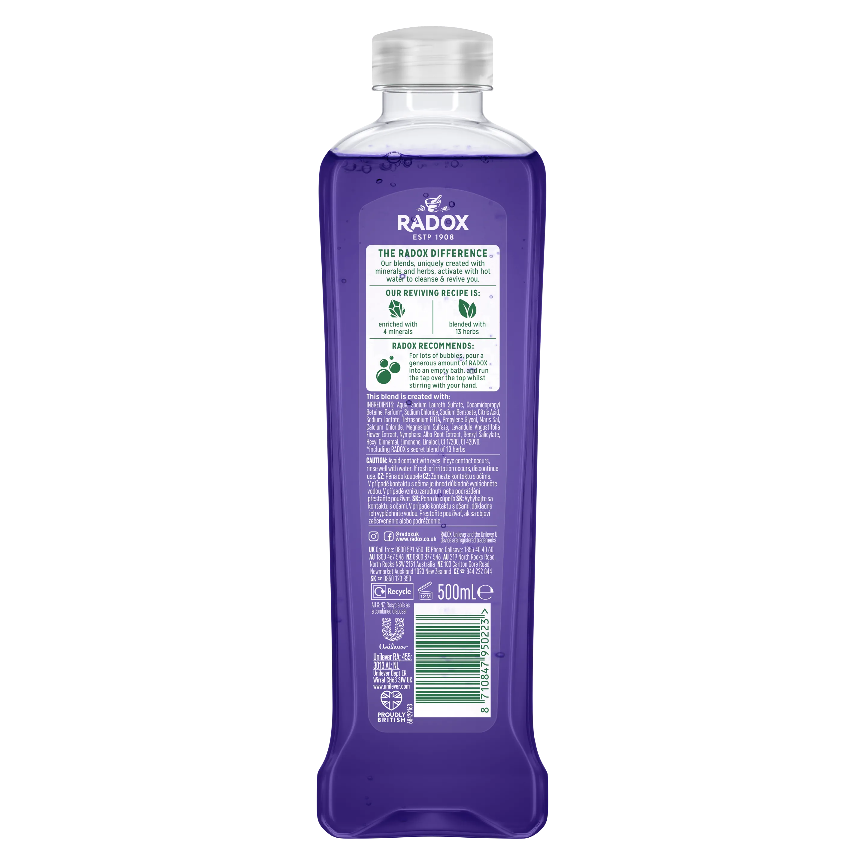 Radox Feel Relaxed Bath Soak with Lavender & Waterlily - 500ml Radox