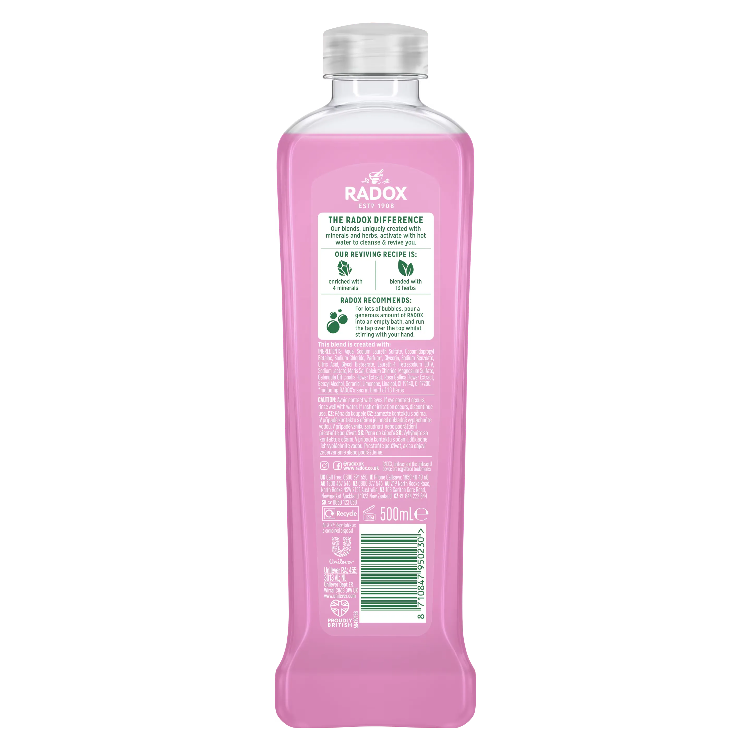 Radox Feel Blissful Bath Soak with Calendula & Rose - 500ml Radox