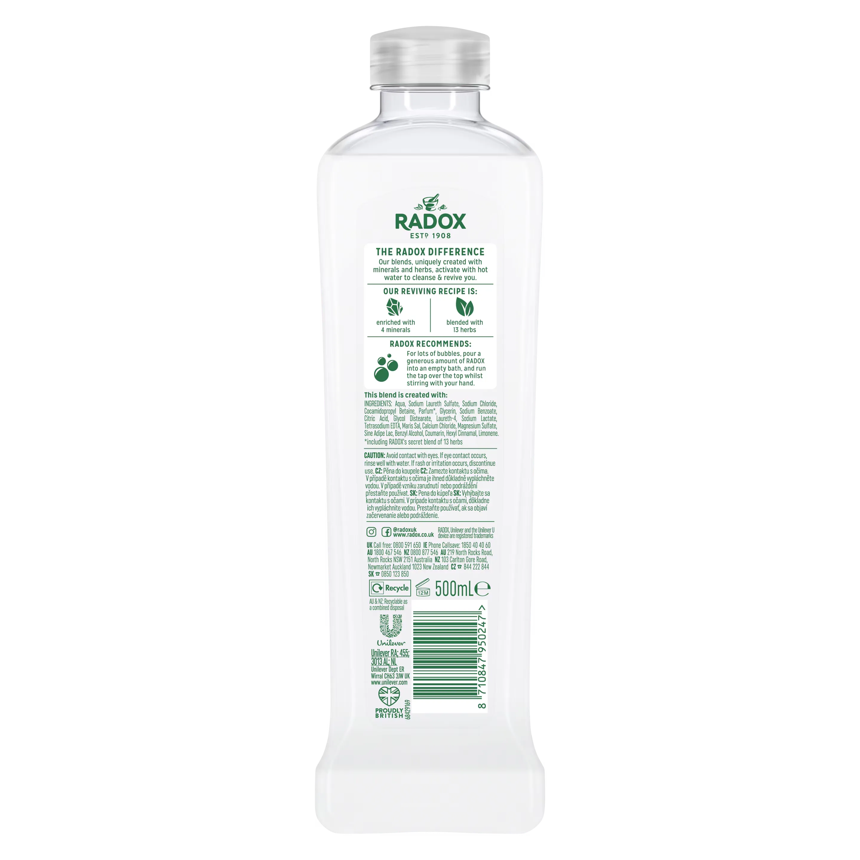 Radox Feel Heavenly Bath Soak with Coconut & Milk - 500ml Radox
