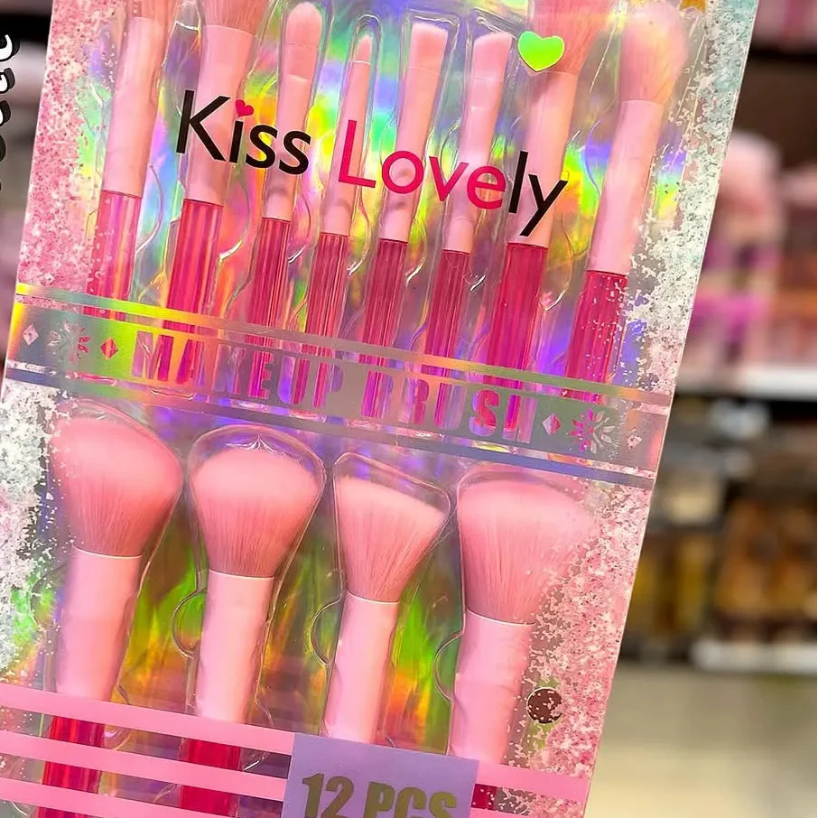 Kiss Lovely Makeup Brush Set - 12Pcs Kiss Lovely