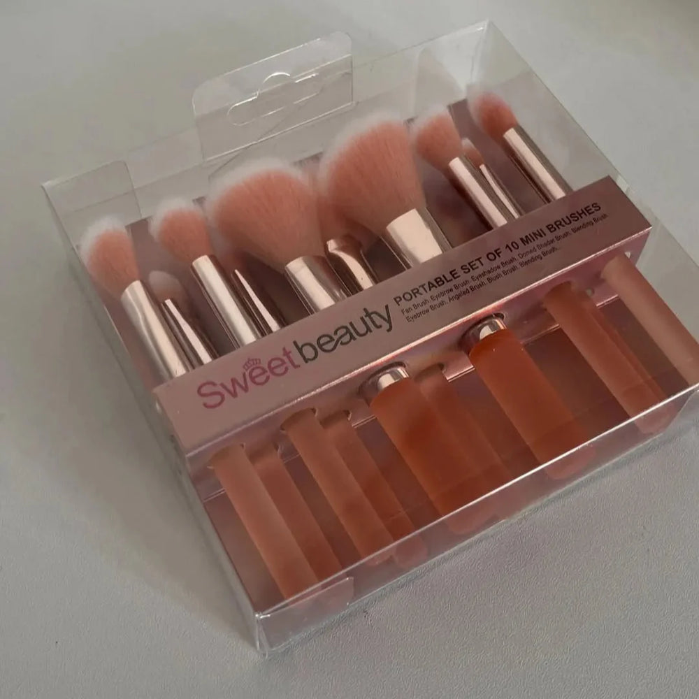 Sweet Beauty Makeup Brush Set Blister X 10 Pcs. Sweet Beauty