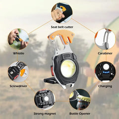 Rechargeable 7-in-1 Keychain Light with 500 Lumens and Magnetic Base Cosmia.pk