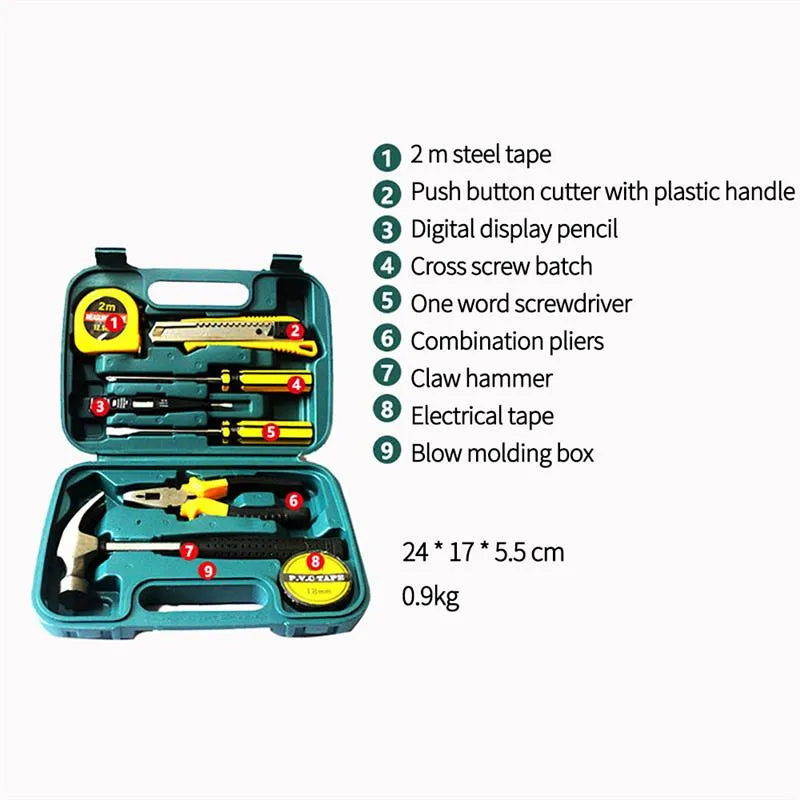 9Pcs Home Repairing Tool Set Kit Cosmia.pk