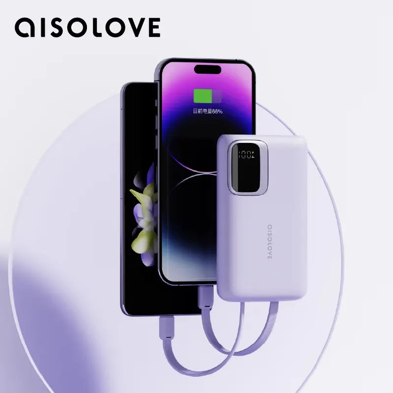 Aisolove W18 Power Bank With Cable Quick Charge 10000mah Aisolove