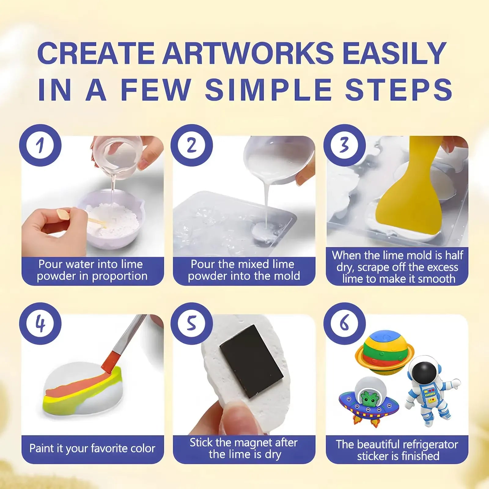 Gypsum Painting Kit, Plaster Painting Craft Kit Art Set Cosmia.pk