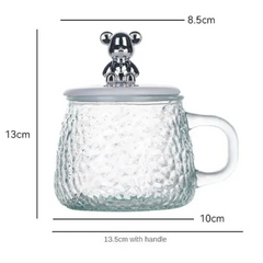 Cute Bear Hammered Glass Mug Cosmia.pk
