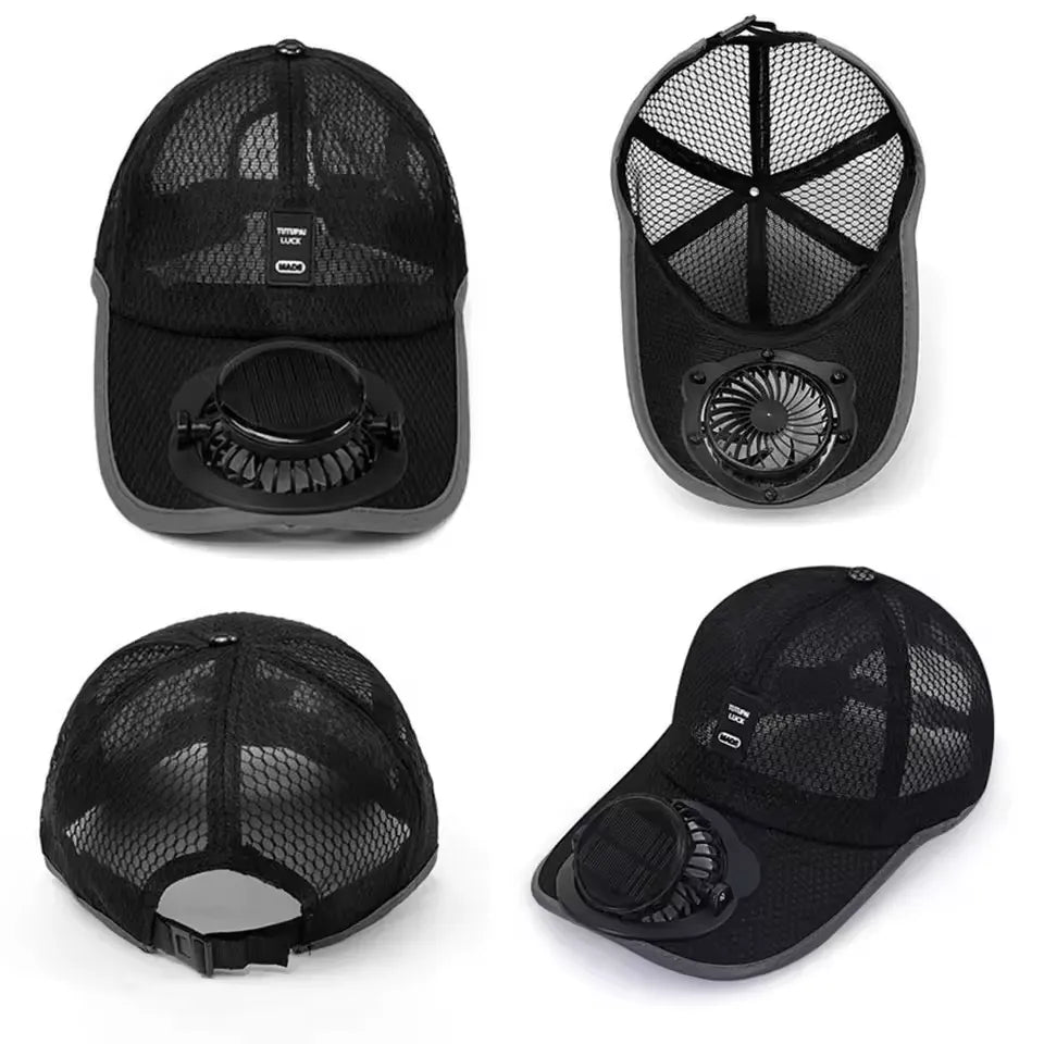 Sun Protection Breathable Mesh Hat with Cooling Fan Cosmia.pk