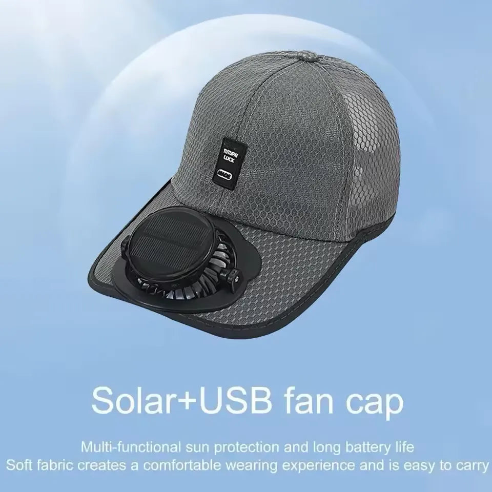 Sun Protection Breathable Mesh Hat with Cooling Fan Cosmia.pk