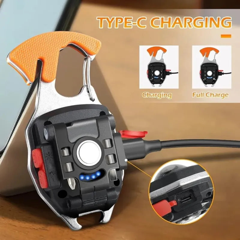 Rechargeable 7-in-1 Keychain Light with 500 Lumens and Magnetic Base Cosmia.pk