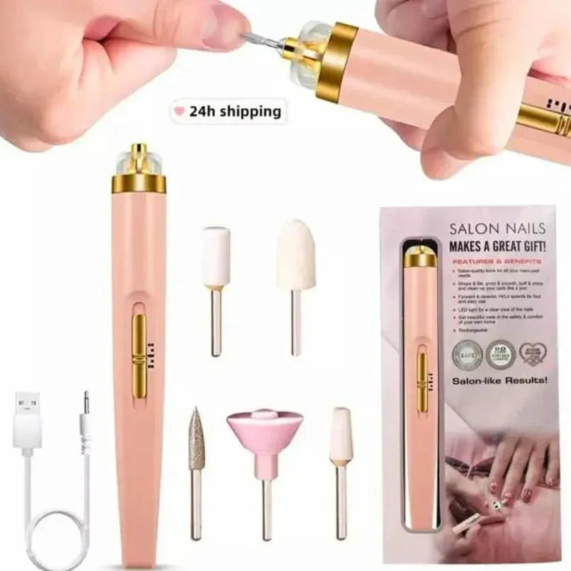5 In 1 Rechargeable Flawless Salon Nail Finishing Touch Salon Nail
