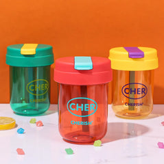 Cherish Colorful Leak Proof Water Bottle with Straw - Each Cosmia.pk
