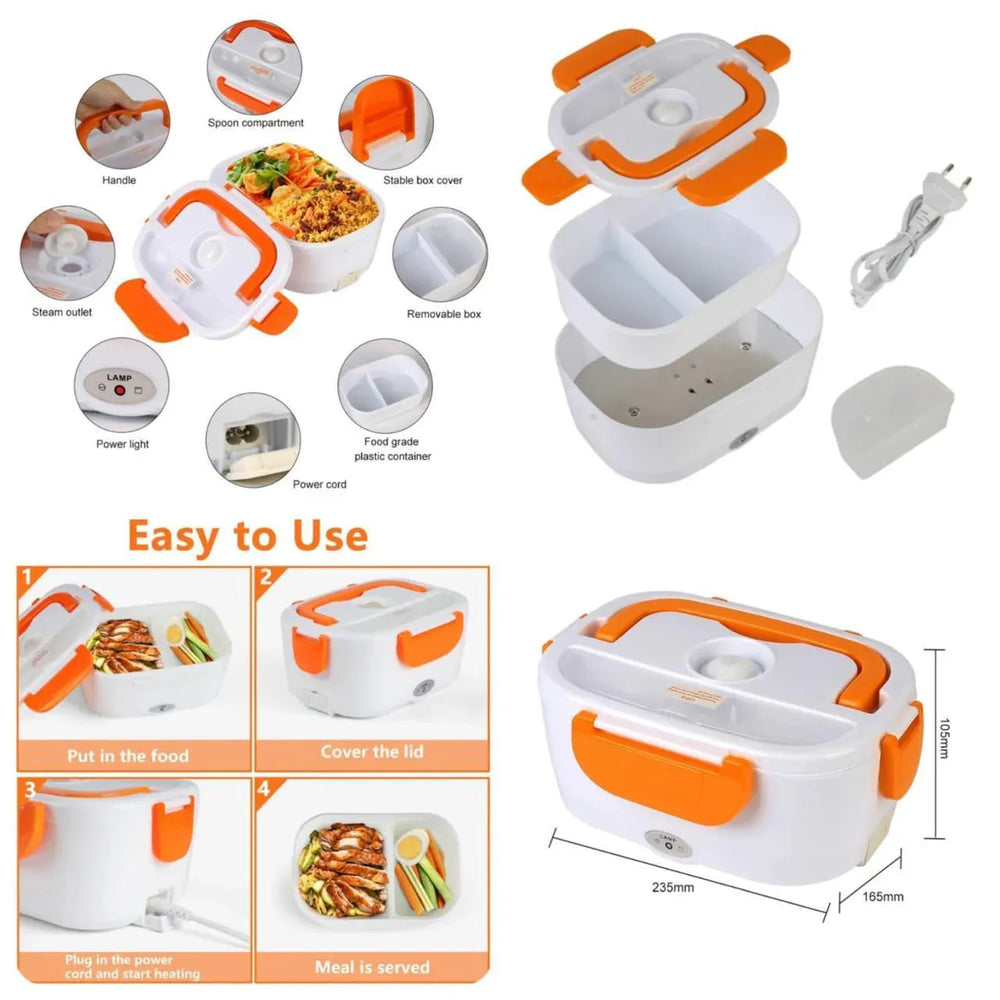 Multifunction Electric Lunch Box with Stainless Steel Container Cosmia.pk