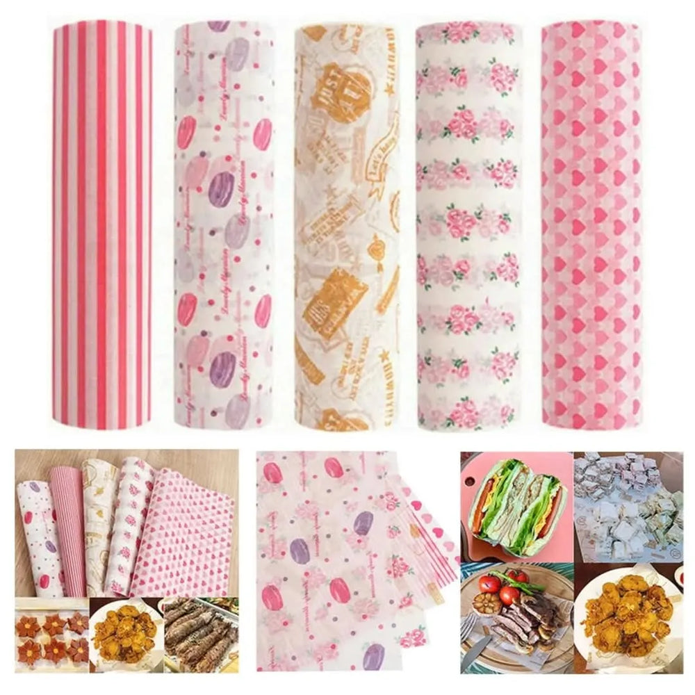 50 Sheets Heart Pattern Wax Paper – Each Cosmia.pk