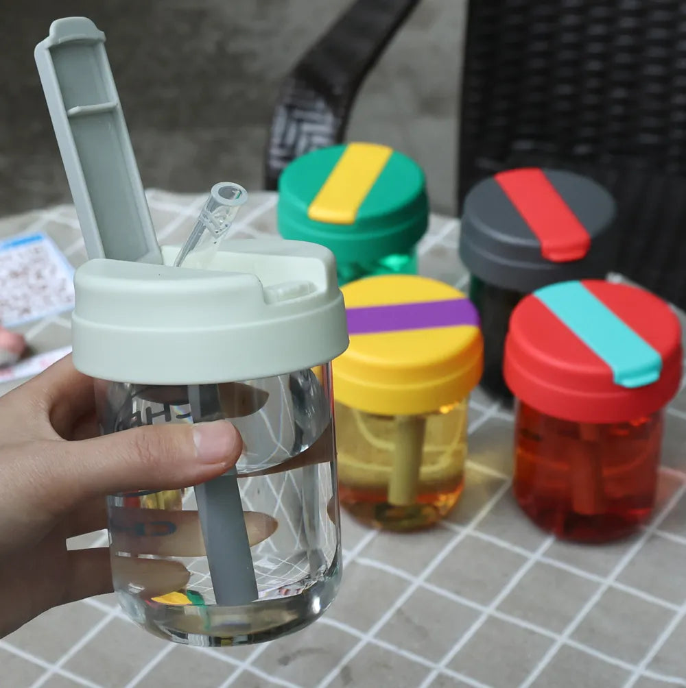 Cherish Colorful Leak Proof Water Bottle with Straw - Each Cosmia.pk