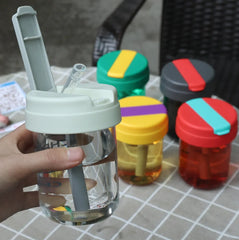 Cherish Colorful Leak Proof Water Bottle with Straw - Each Cosmia.pk