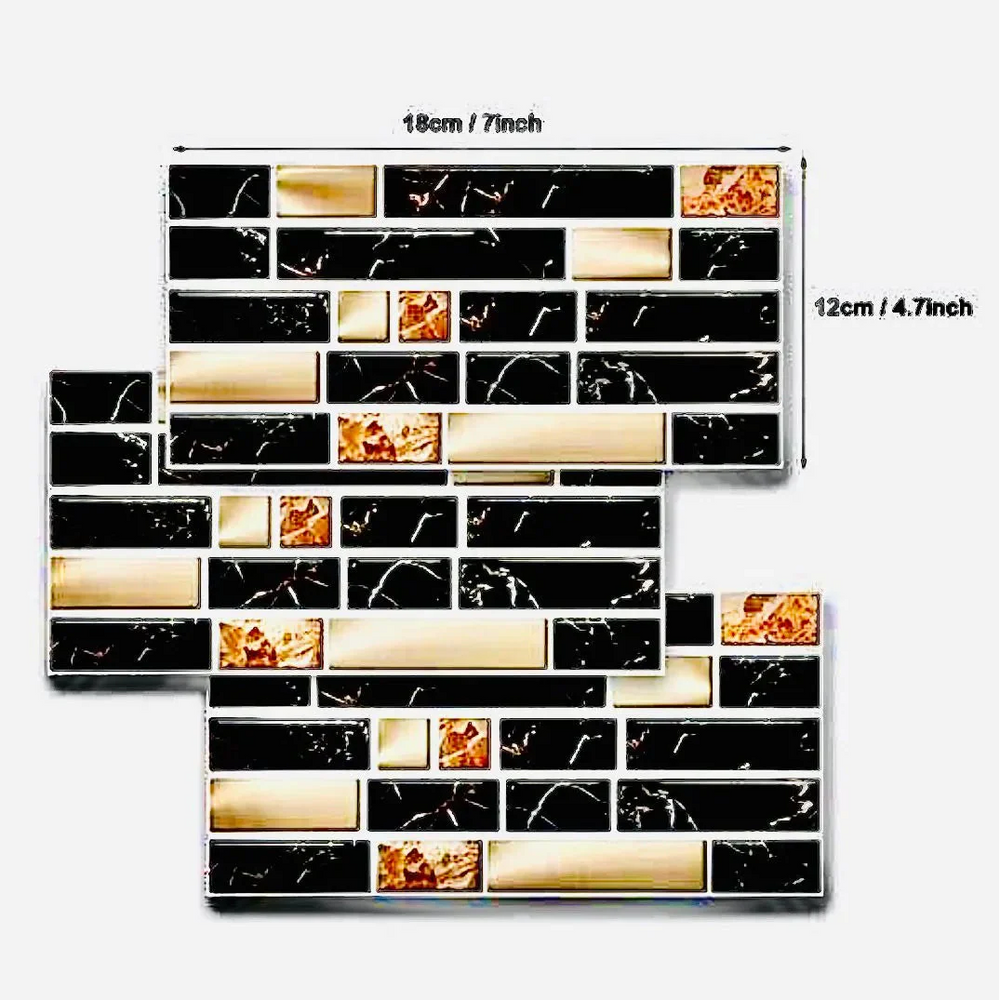 Self-Adhesive 3D Mosaic Tile Wall Stickers-24 pcs set Cosmia.pk