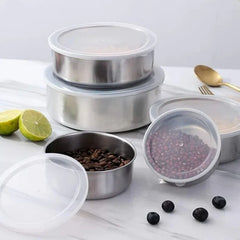 The Minimalist Stainless Steel Fresh Box Stack - Set of 5 Cosmia.pk