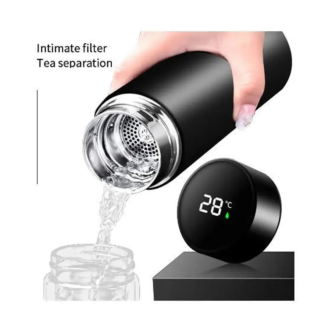 Smart LED Temperature Display Vacuum Insulated Water Bottle-Each Cosmia.pk