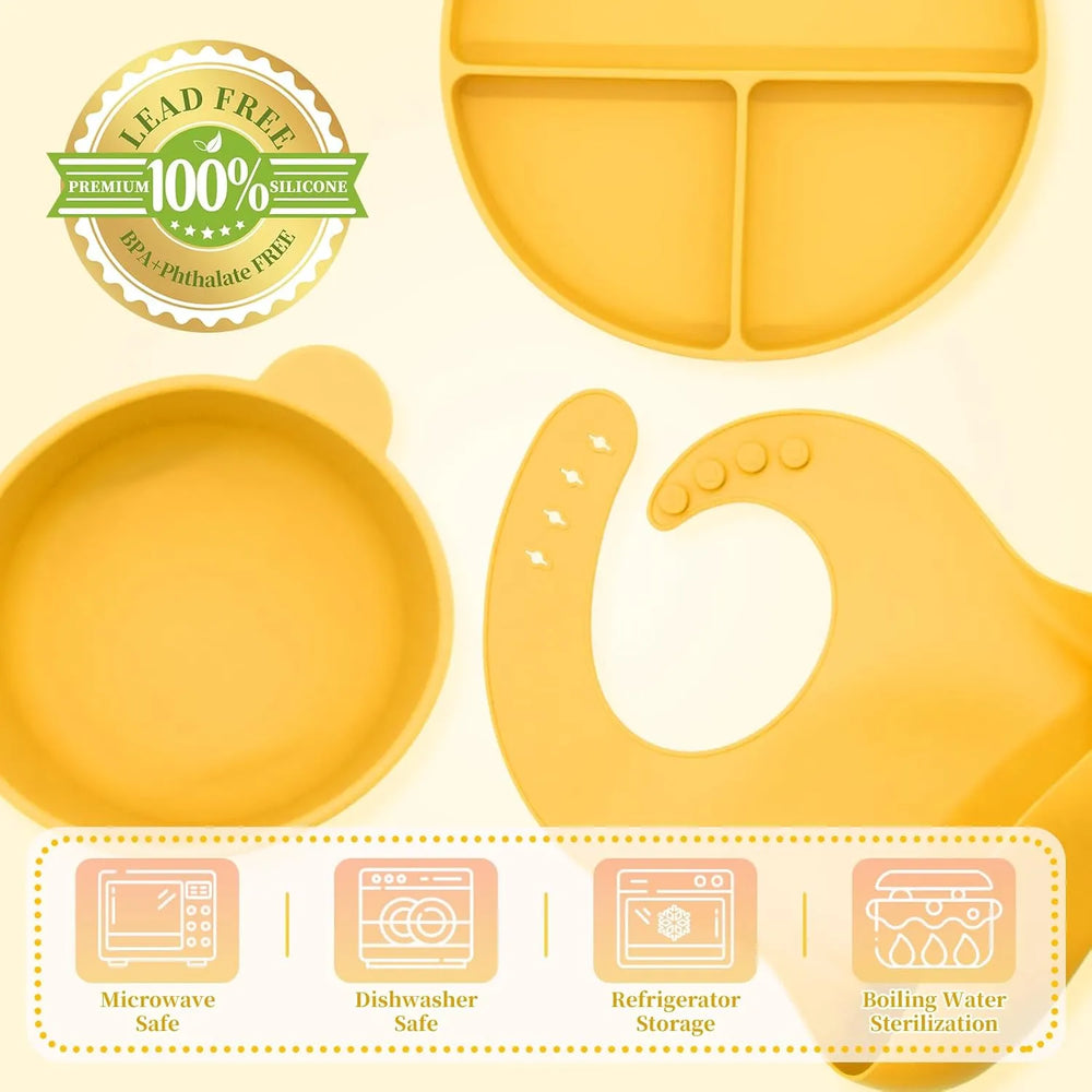 Anti-Slip Silicone Baby Feeding - 7 Piece Set Cosmia.pk