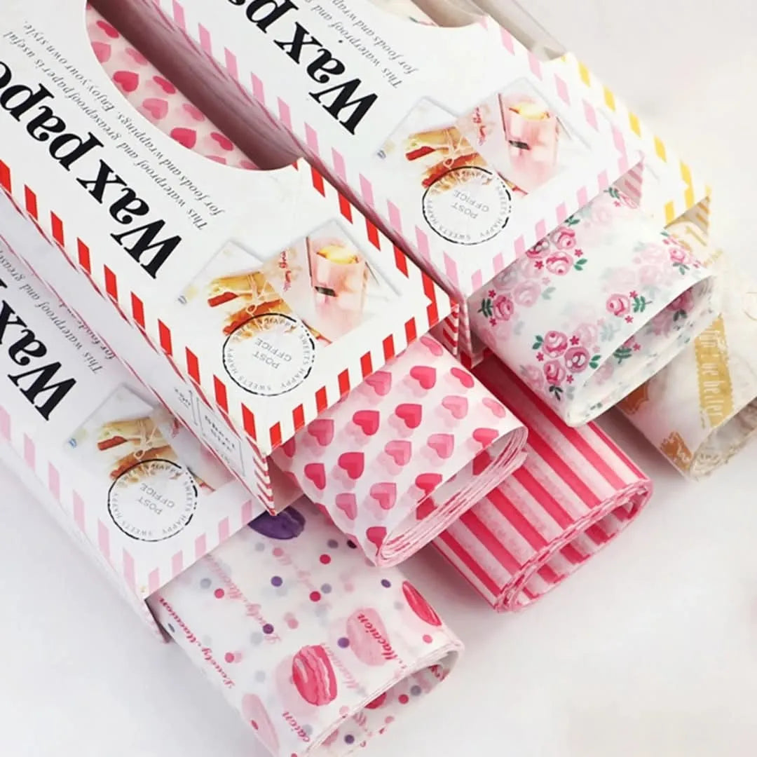 50 Sheets Heart Pattern Wax Paper – Each Cosmia.pk