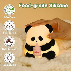 Cute Panda silicone Night Light chargeable lamp Cosmia.pk