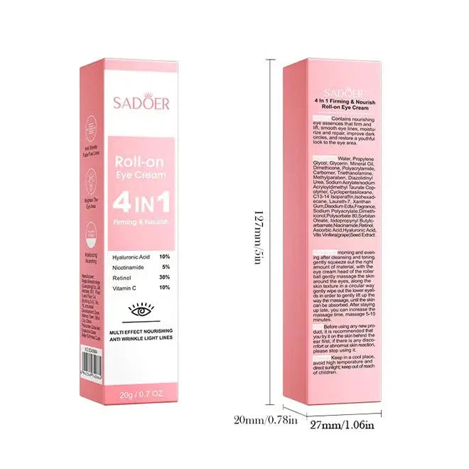 SADOER 4in1 Roll-on Moisturizing Eye Cream - 20gm Sadoer
