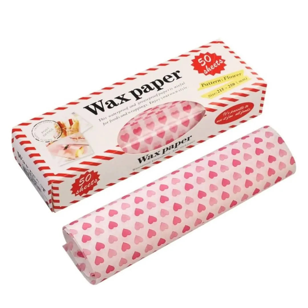 50 Sheets Heart Pattern Wax Paper – Each Cosmia.pk