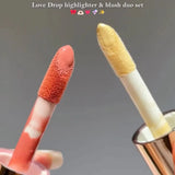 Kevin & Coco Liquid Highlighter, Liquid Blush & Brush Set