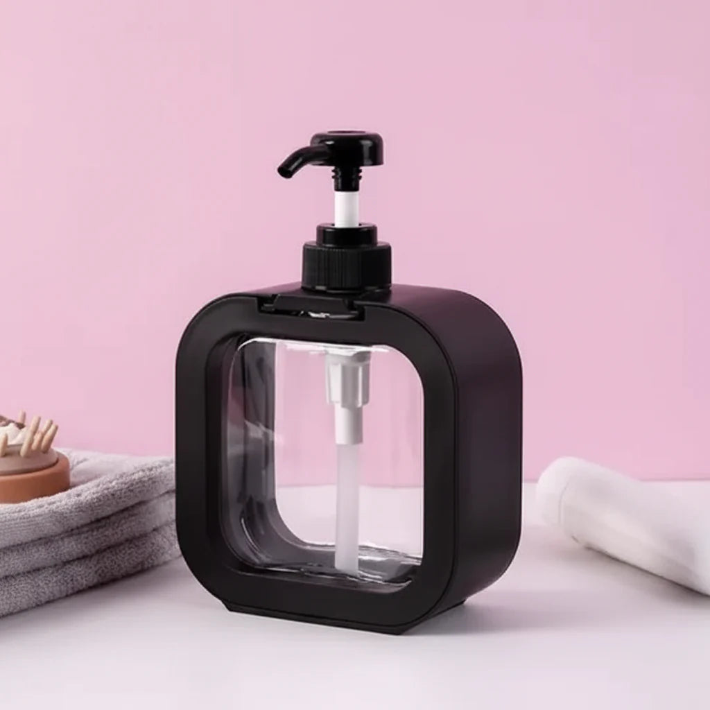 Modern Square Clear Liquid Soap Dispenser Pump - 300ml Cosmia.pk