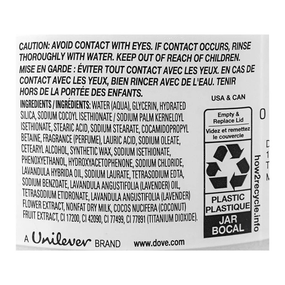 Dove Crushed Lavender & Coconut Milk Exfoliating Body Polish Sulfate Dove
