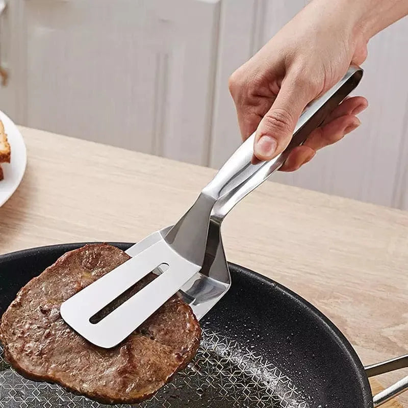 Stainless Steel 2-in-1 Cooking Spatula Tong-Each Cosmia.pk