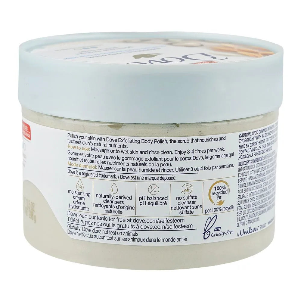 Dove Crushed Macadamia & Rice Milk Exfoliating Body Polish- 298g-Each Dove