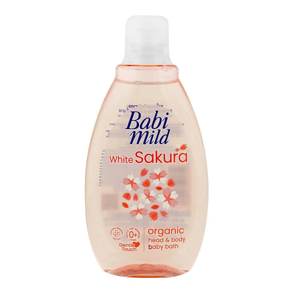Babi Mild White Sakura Organic Head & Body Baby Bath Wash Babi Mild