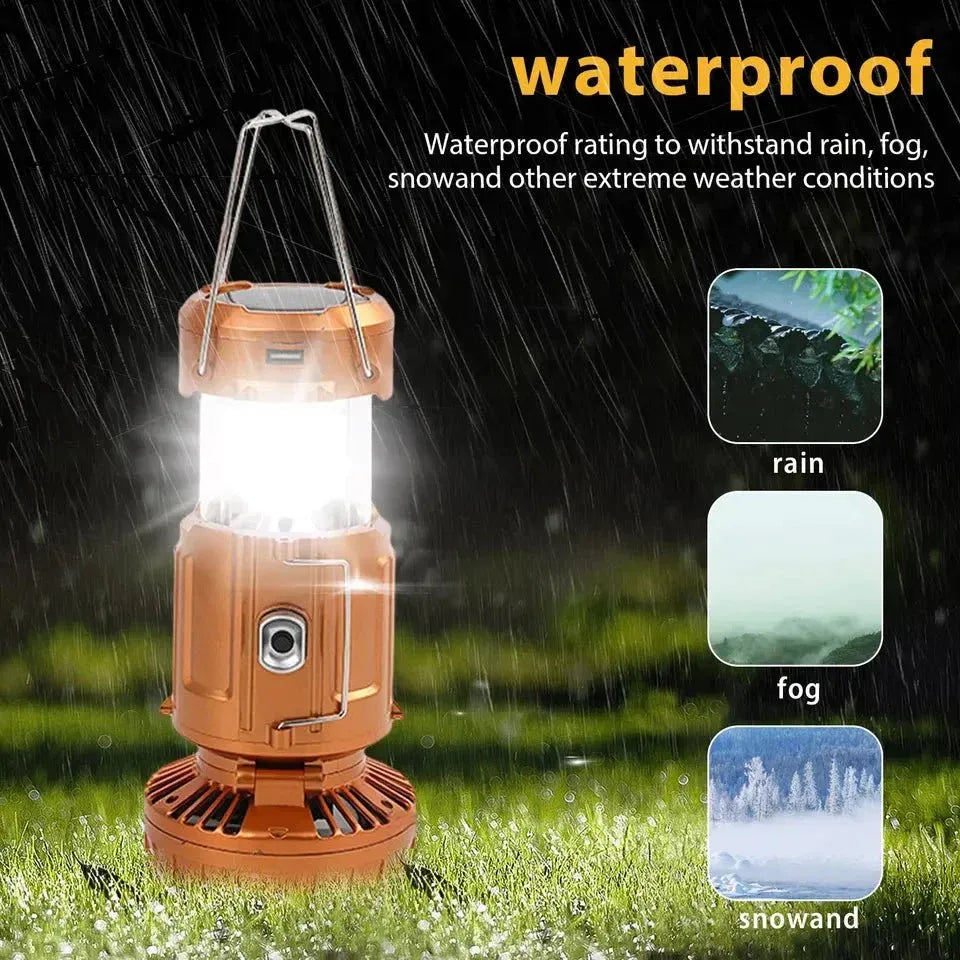 GSH-9299 Solar Charging Camping Light with Fan. Cosmia.pk