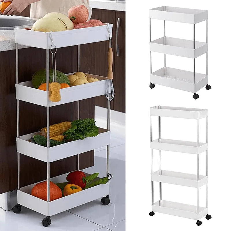 Slim Slide-Out Rolling Storage Cart Organizer with Wheels Cosmia.pk