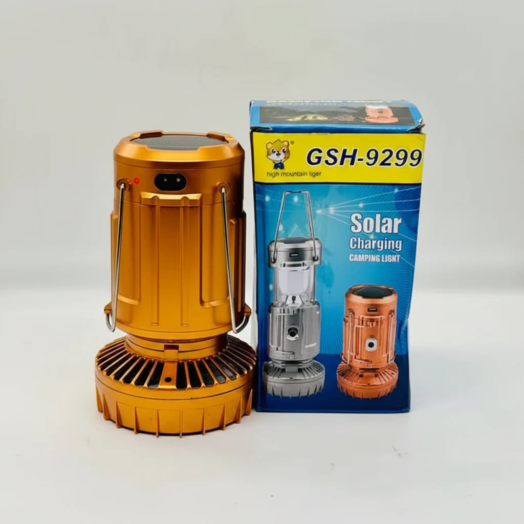 GSH-9299 Solar Charging Camping Light with Fan. Cosmia.pk