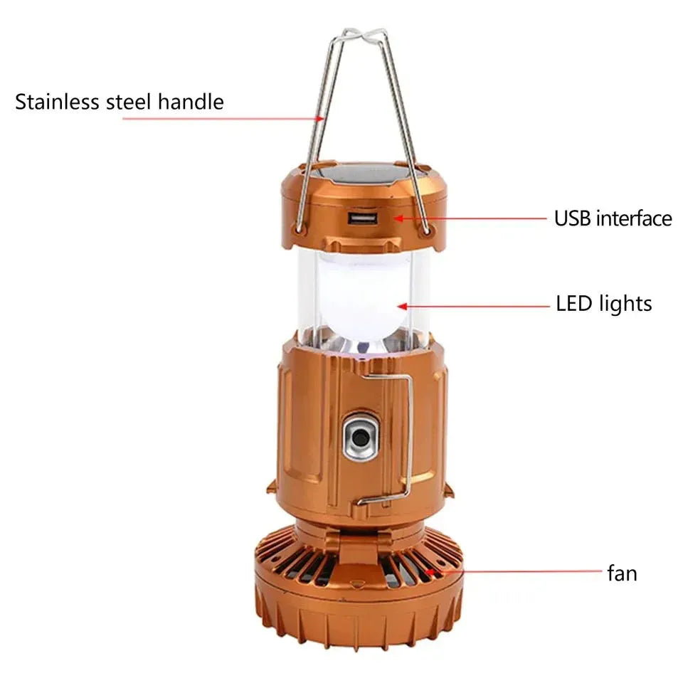 GSH-9299 Solar Charging Camping Light with Fan. Cosmia.pk