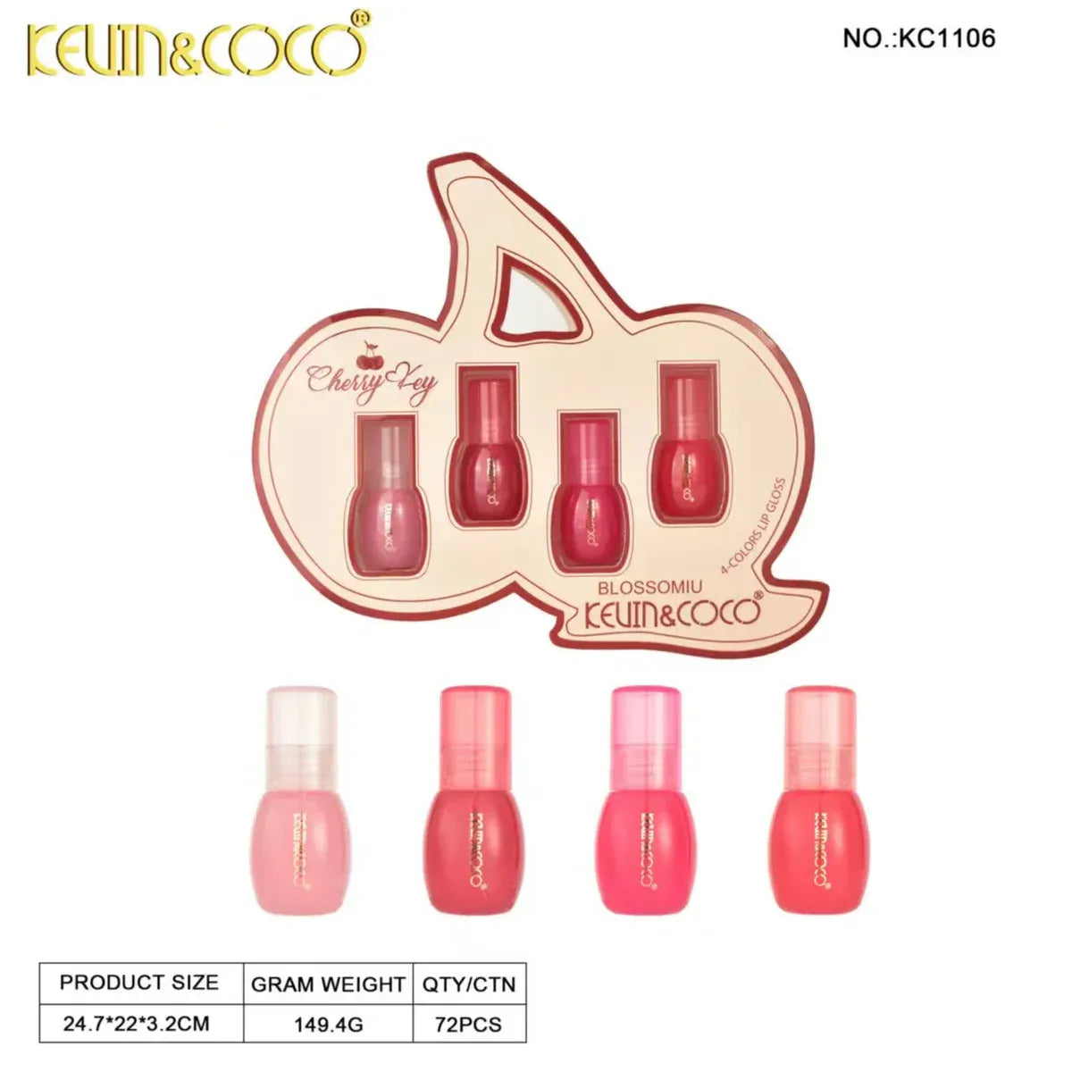 Kevin & Coco Cherry Key Lip Gloss - 4 Colors Kevin & Coco