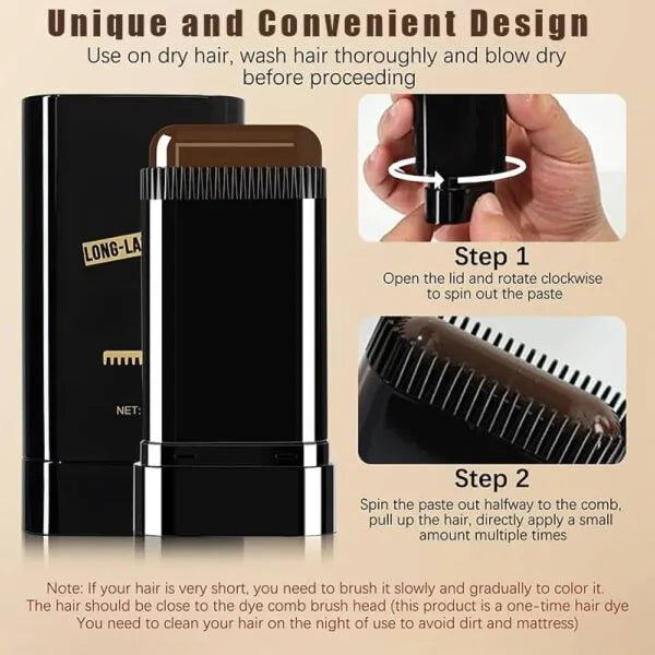 Gegemoon Black Hairdressing Wand – 2-in-1 Natural Color Touch-Up Gegemoon