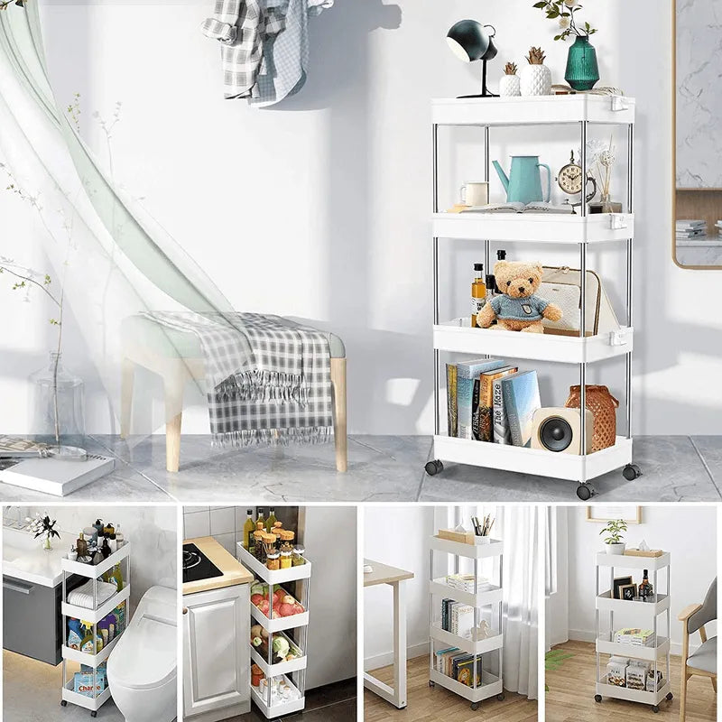 Slim Slide-Out Rolling Storage Cart Organizer with Wheels Cosmia.pk