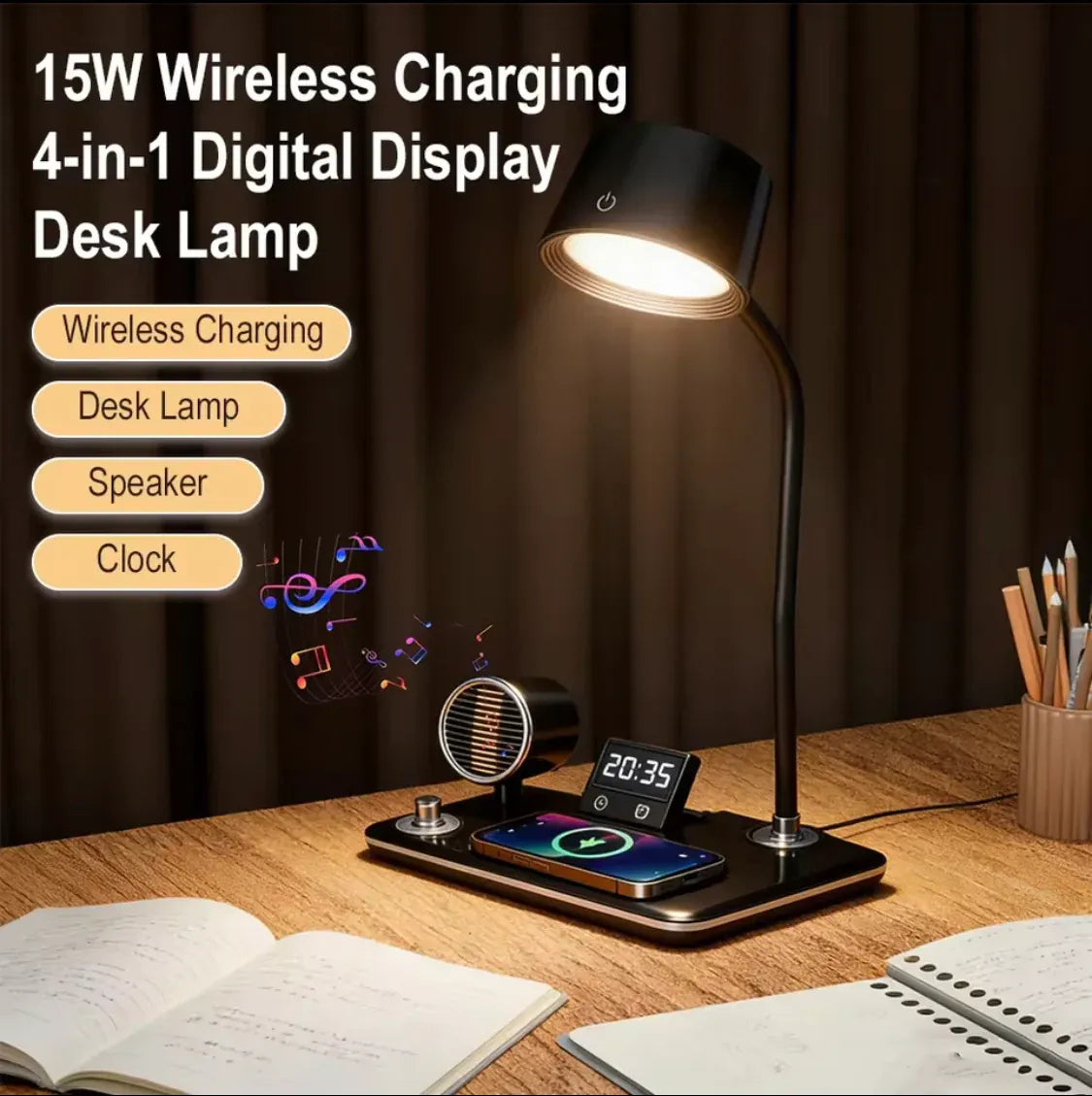 4-in-1 Wireless Charging Desk Lamp Cosmia.pk