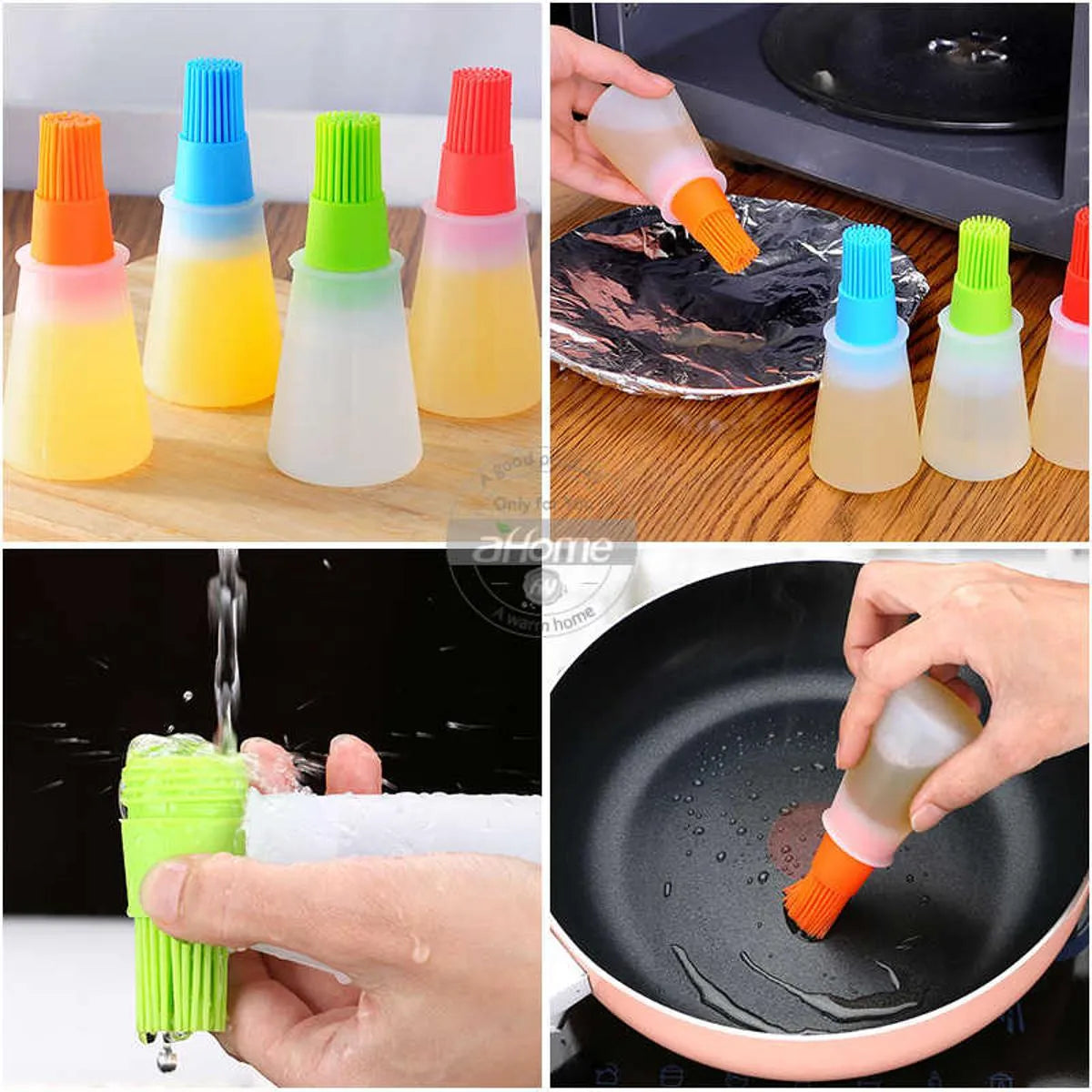 2-in-1 Silicone Oil Bottle with Basting Brush for Cooking Cosmia.pk