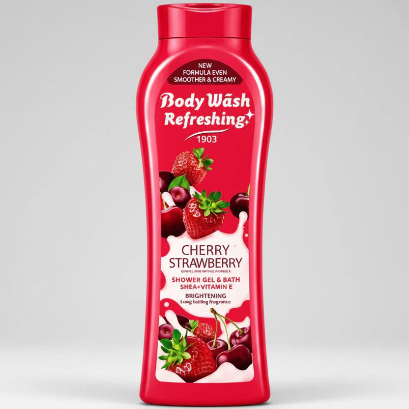 Cherry Strawberry Refreshing Body Wash – Brightening Shower Gel & Bath Body Wash