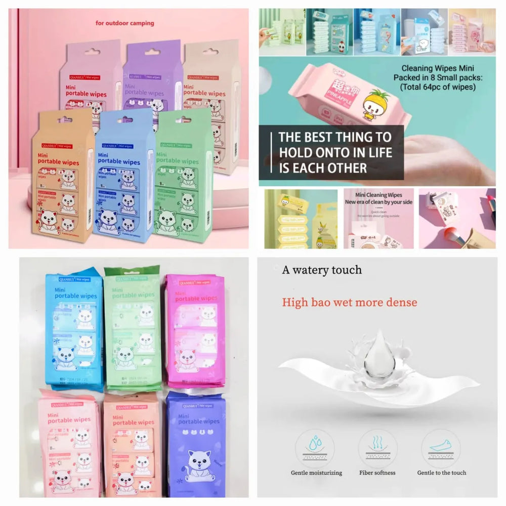 Qianhui Mini Portable Wet Wipes Multipack - Each Qianhui