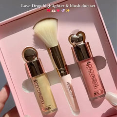 Kevin & Coco Liquid Highlighter, Liquid Blush & Brush Set Kevin & Coco