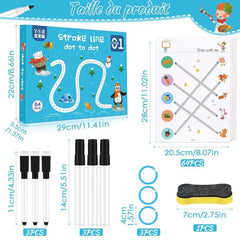 Kidmocy Stroke Line Dot to Dot Stage 01 Tracing Educational Kit -64 Cosmia.pk